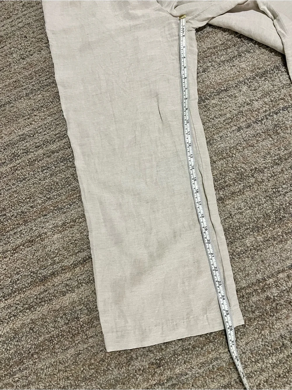 H&M Beige Wide Leg Linen Pants